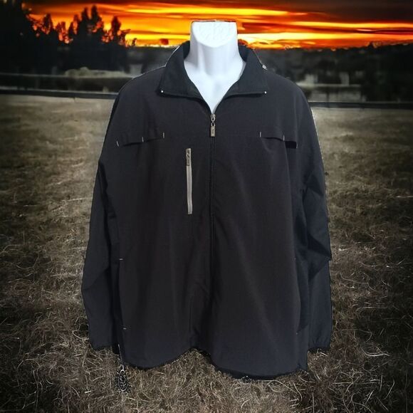 PING Collection Mens Jacket M Windbreaker Black Full Zip Golf Rain Lightweight. - Picture 12 of 13